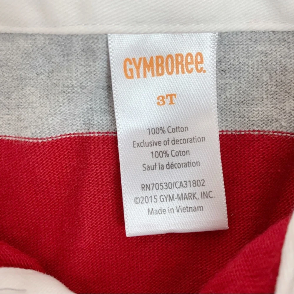 Gymboree long sleeve striped patch‎ polo shirt